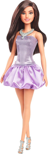 Muñeca Barbie Fashionistas #234, vestido burbuja brillante, accesorios