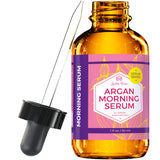 Leven Rose Suero de Argán para la mañana, 100% puro, orgánico, natural, ilumina la tez, estimula el colágeno y la elastina natural, reduce las líneas de expresión y arrugas, 1&nbsp;oz