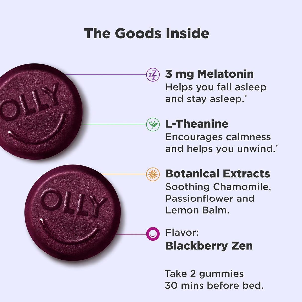 Suplemento OLLY para dormir manzanilla 90 un