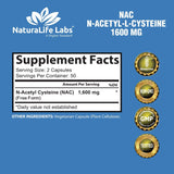 NAC 1600 mg de NaturaLife Labs - Soporte Inmunológico 100 Caps