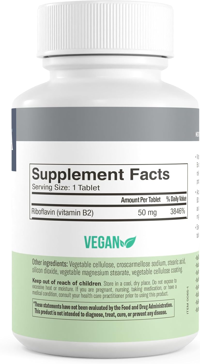 Freeda B2 Vitamina Riboflavina 50mg – Energía y Nervios – Kosher, Vegan (100)