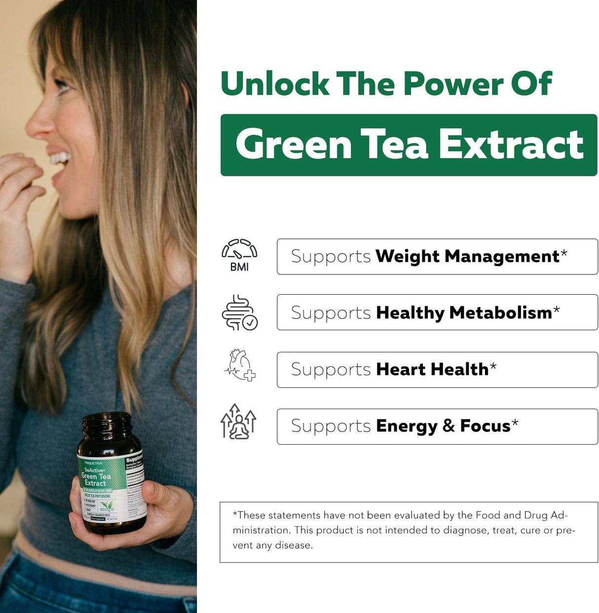 SoActive Extracto de Té Verde - Mejor Absorción y Efectividad - 60 Cápsulas
