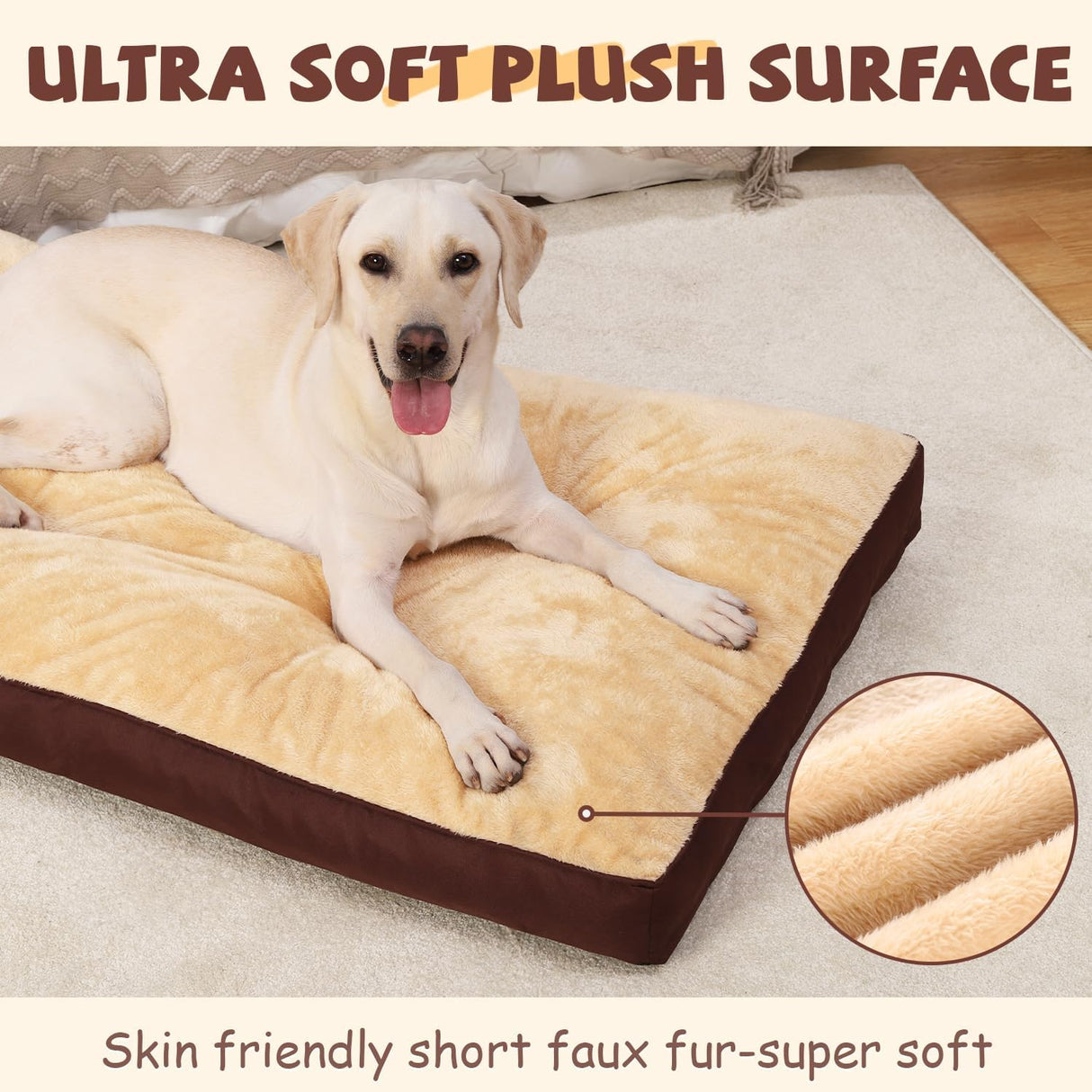 Cama para perro impermeable Deluxe Plush 35x22 pulgadas