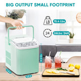 Máquina de Hielo Portátil, Auto Limpieza, 26.5lbs/24Hrs