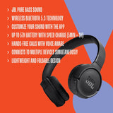 Auriculares JBL Tune 520BT, inalámbricos, 57h batería, ligeros