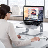 OMOTON Soporte para computadora portátil, elevador desmontable para laptop, soporte de aluminio para laptop, compatible con MacBook Air/Pro, Dell, HP y todas las computadoras portátiles (11-16 pulgadas), gris
