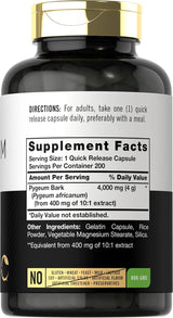 Suplemento Carlyle Corteza de Pygeum africanum 1500 mg  200u
