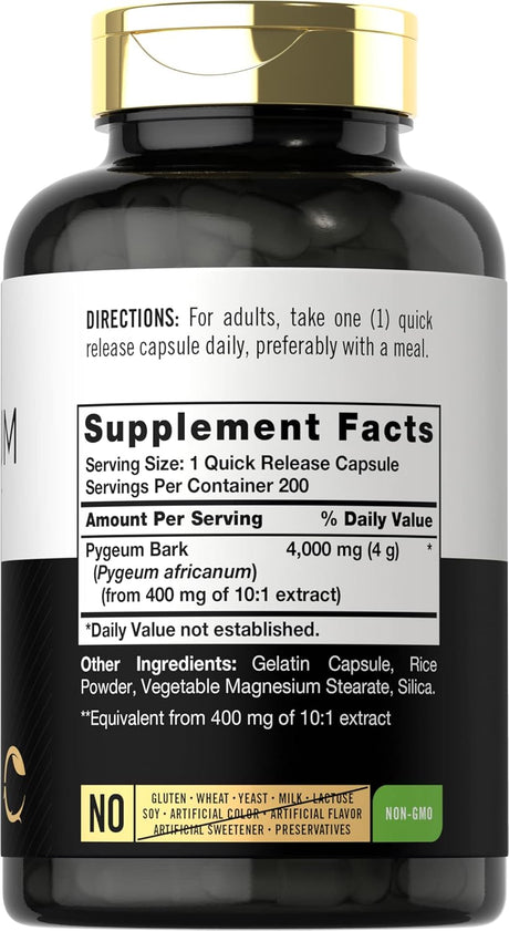 Suplemento Carlyle Corteza de Pygeum africanum 1500 mg  200u