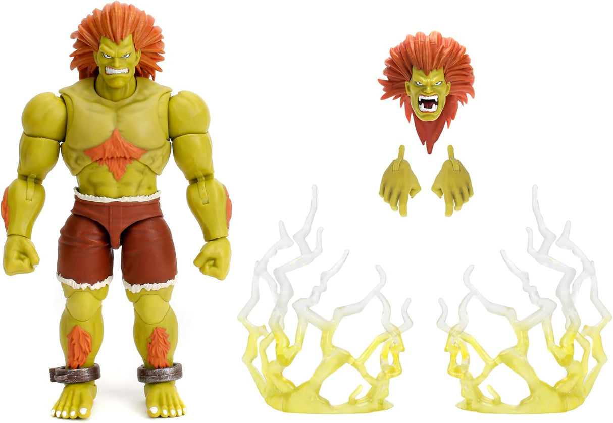 Figura Blanka Street Fighter II Jada, 1:12, articulada, accesorios, 7