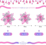 Flores Poinsettia Artificiales, Decoración Navideña, 36 Pcs