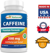 Píldoras de Cafeína 200mg Best Naturals - Sin Habit, 360 Tabletas