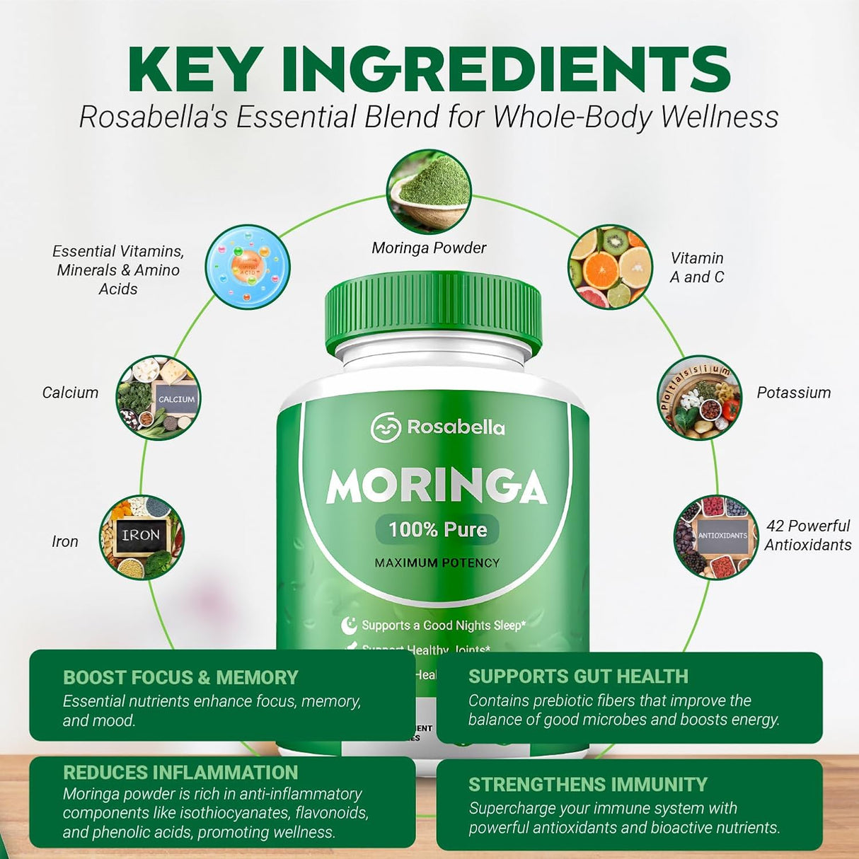 Cápsulas de Moringa en Polvo - Nutrientes Esenciales A1
