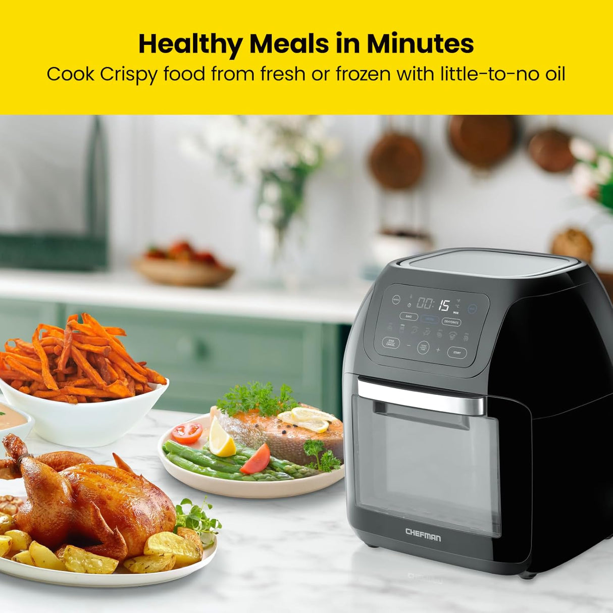 Freidora de aire multifuncional CHEFMAN, 10L, 17 presets, XL