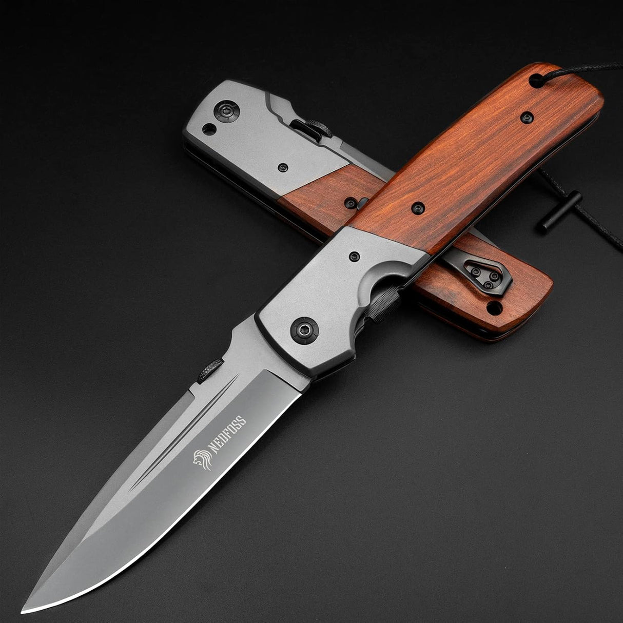 Cuchillo de bolsillo enorme para hombres plegable de caza