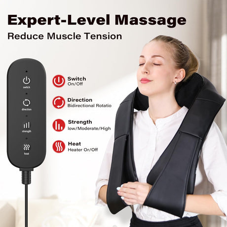 Masajeador de Cuello y Espalda, Shiatsu, Calor, 3D Kneading