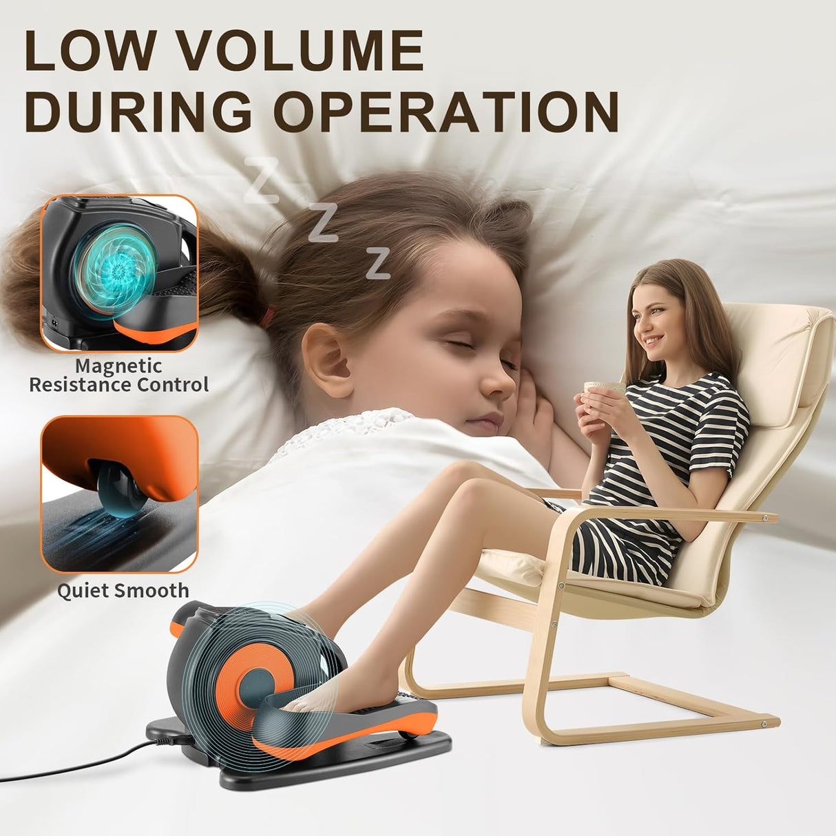 Máquina Elíptica Bajo Escritorio, Ejercitador Portátil, Compacto