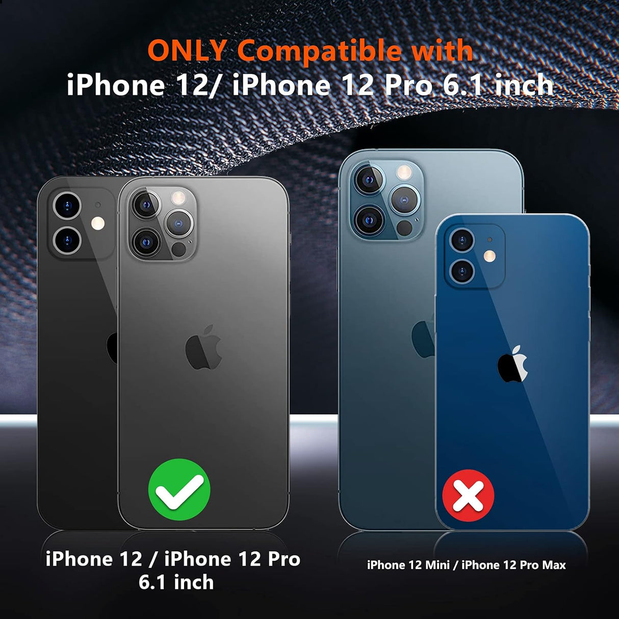SPIDERCASE Funda para iPhone 12/iPhone 12 Pro, [Protección contra caídas de grado militar de 10 pies] [con 2 protectores de pantalla de vidrio templado] Funda protectora para iPhone 12/12 Pro (negro)