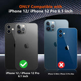SPIDERCASE Funda para iPhone 12/iPhone 12 Pro, [Protección contra caídas de grado militar de 10 pies] [con 2 protectores de pantalla de vidrio templado] Funda protectora para iPhone 12/12 Pro (negro)