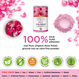 Polvo de Pétalo de Rosa Orgánico para Cocina y Cuidado Facial