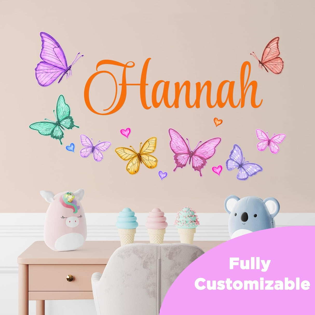 Decoración de Mariposas Personalizadas I Paredes para Niñas I Modelos Variados