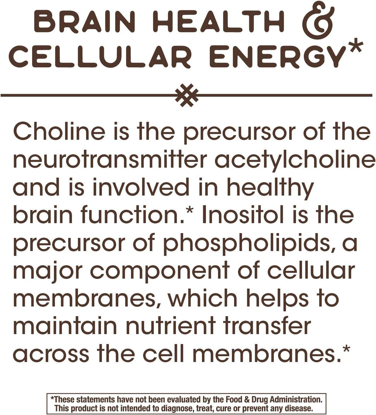 Suplementos Colina e inositol salud cerebral energía celular