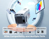 Proyector Mini 4K TOPTRO, HD 1080P, WiFi 6, soporte ajustable
