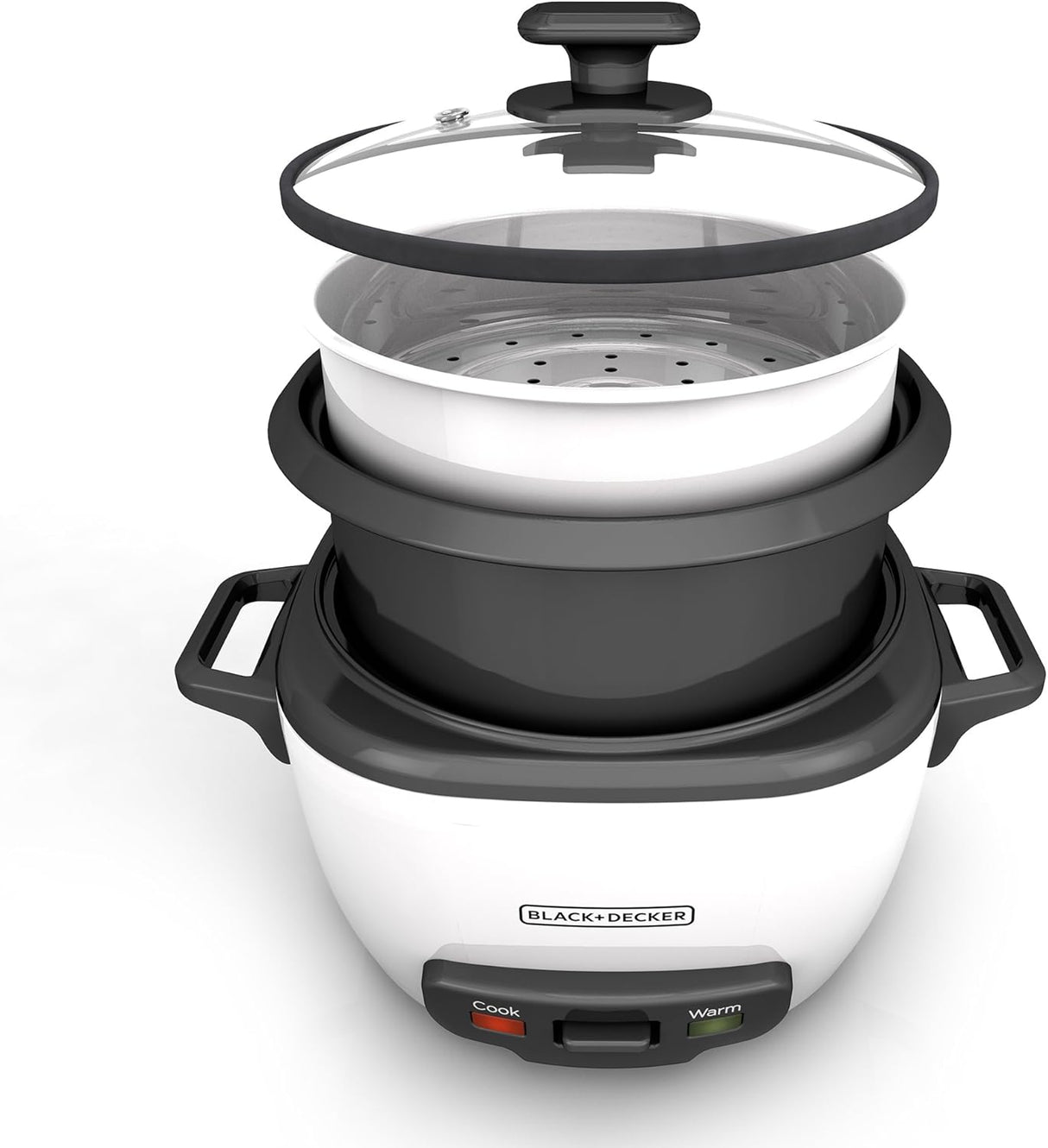 Arrocera BLACK+DECKER 16 Tazas, Cesta Vapor, RC516, Antiadherente