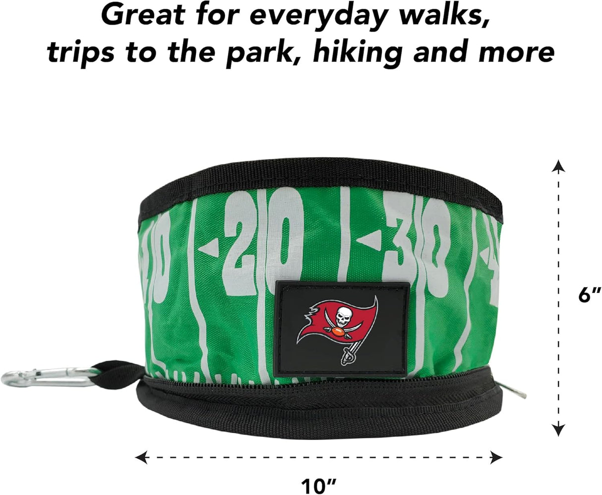 Conjunto de cuencos para perros Tampa Bay Buccaneers, portátil.