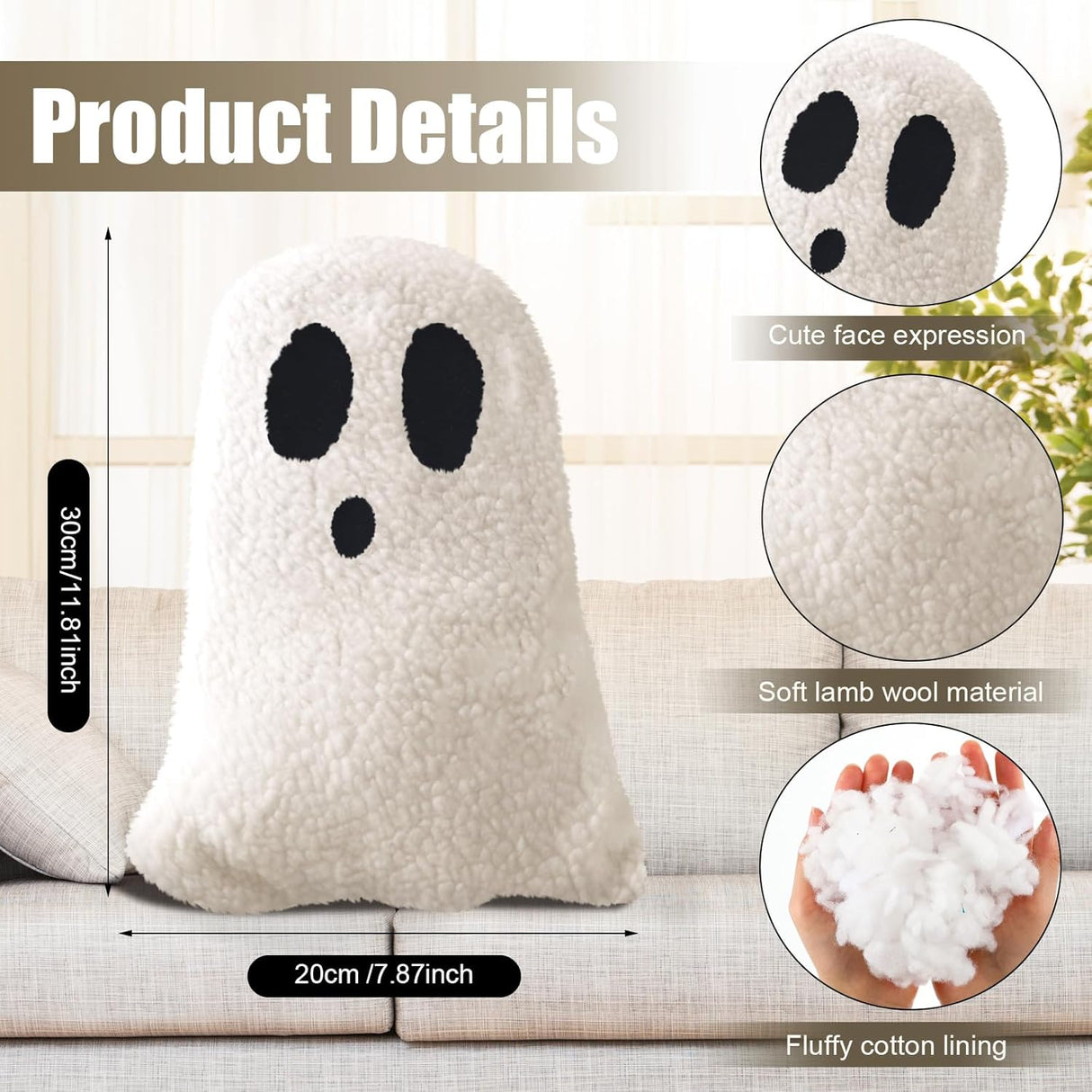 Cojines Decorativos Halloween Kigley 2 Pcs, 11.81 x 7.87 Pulgadas