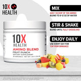 Amino Blend 10X Salud, EAA+BCAA, Energía, 30 porciones