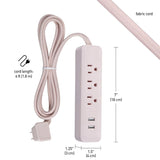 Tira de alimentación de 3 pies y 3 tomas 2 puertos USB