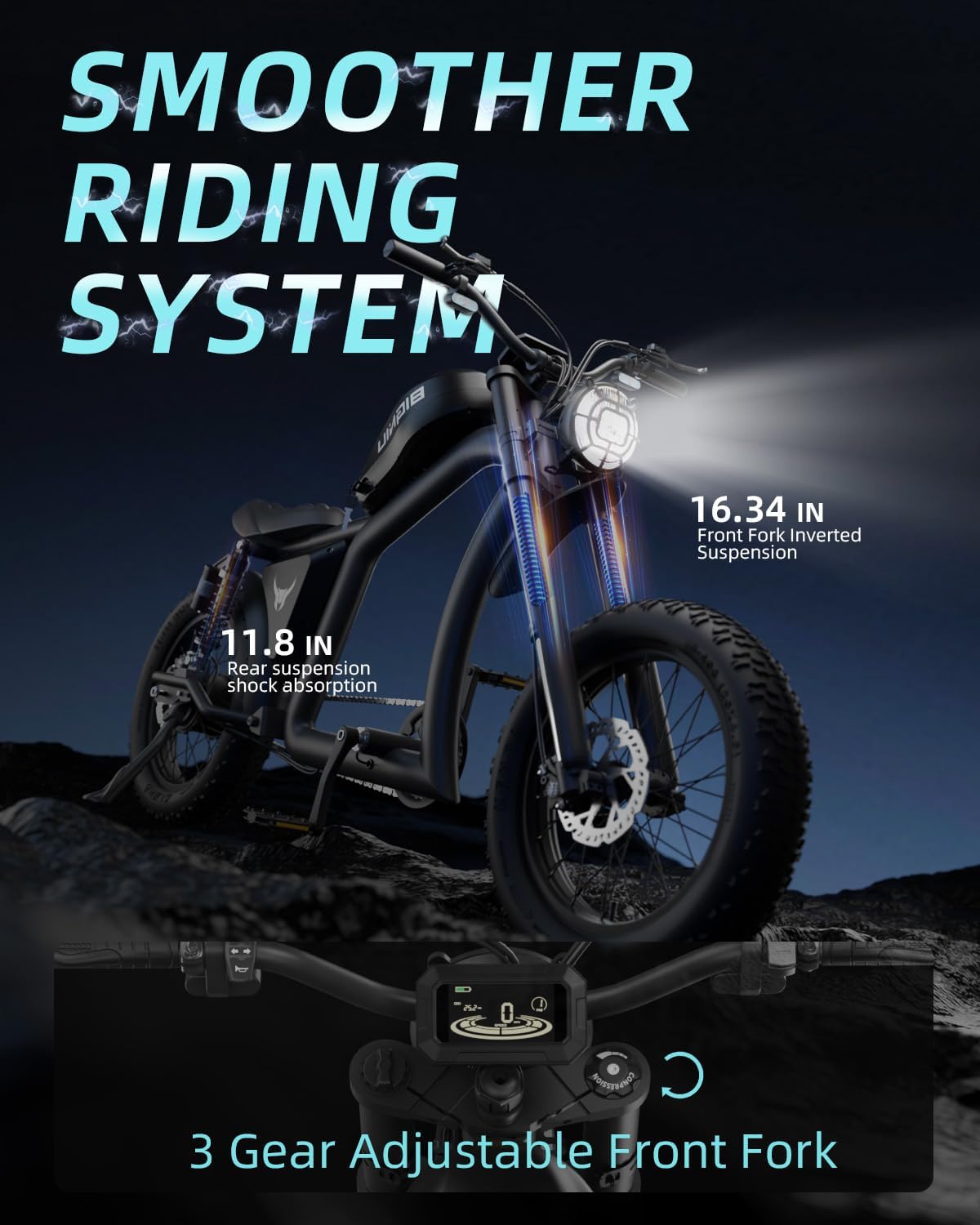 Bicicleta Eléctrica BG-X 1500W, 48V/31.5Ah, Doble Suspensión