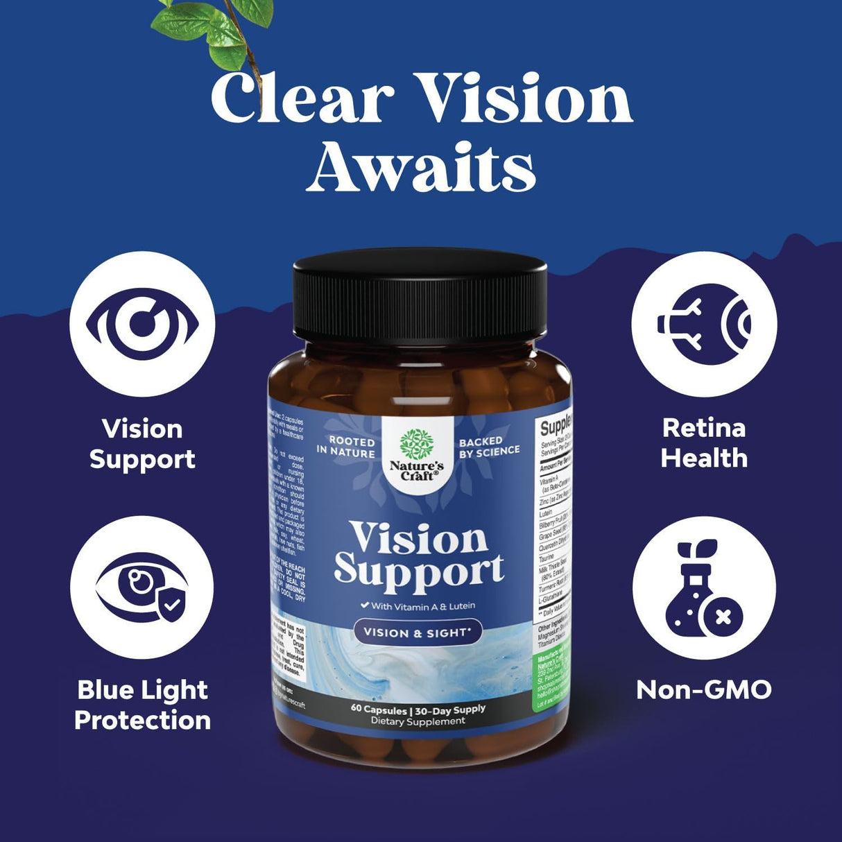 Suplemento completo de salud ocular  luteína 20 mg 60 und