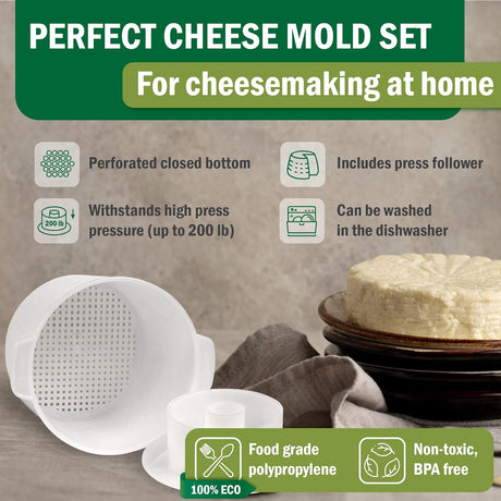 Moldes o Kit de elaboración de queso con pistón