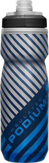 CamelBak Podium Chill - Botella para apretar con aislamiento para aire libre, 21 onzas, rayas azul marino