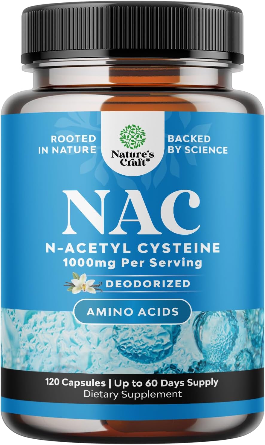 NAC Suplemento N-Acetil Cisteína 1000mg Vegan 2 Meses