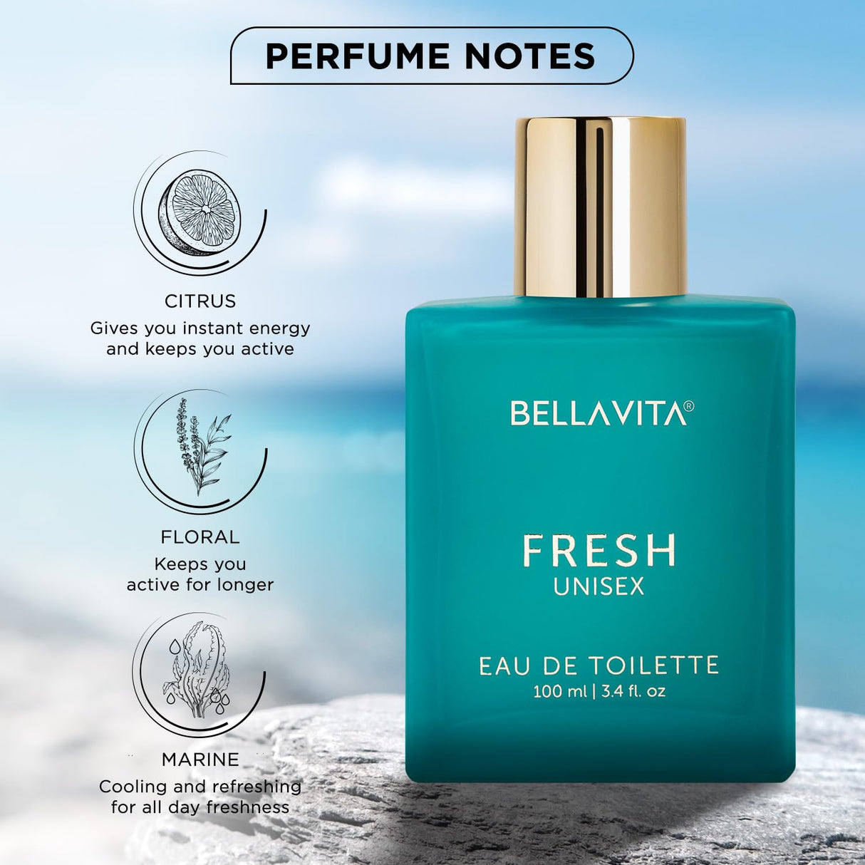 Eau de Parfum Orgánico Bella Vita para Mujeres/Hombres Acuático