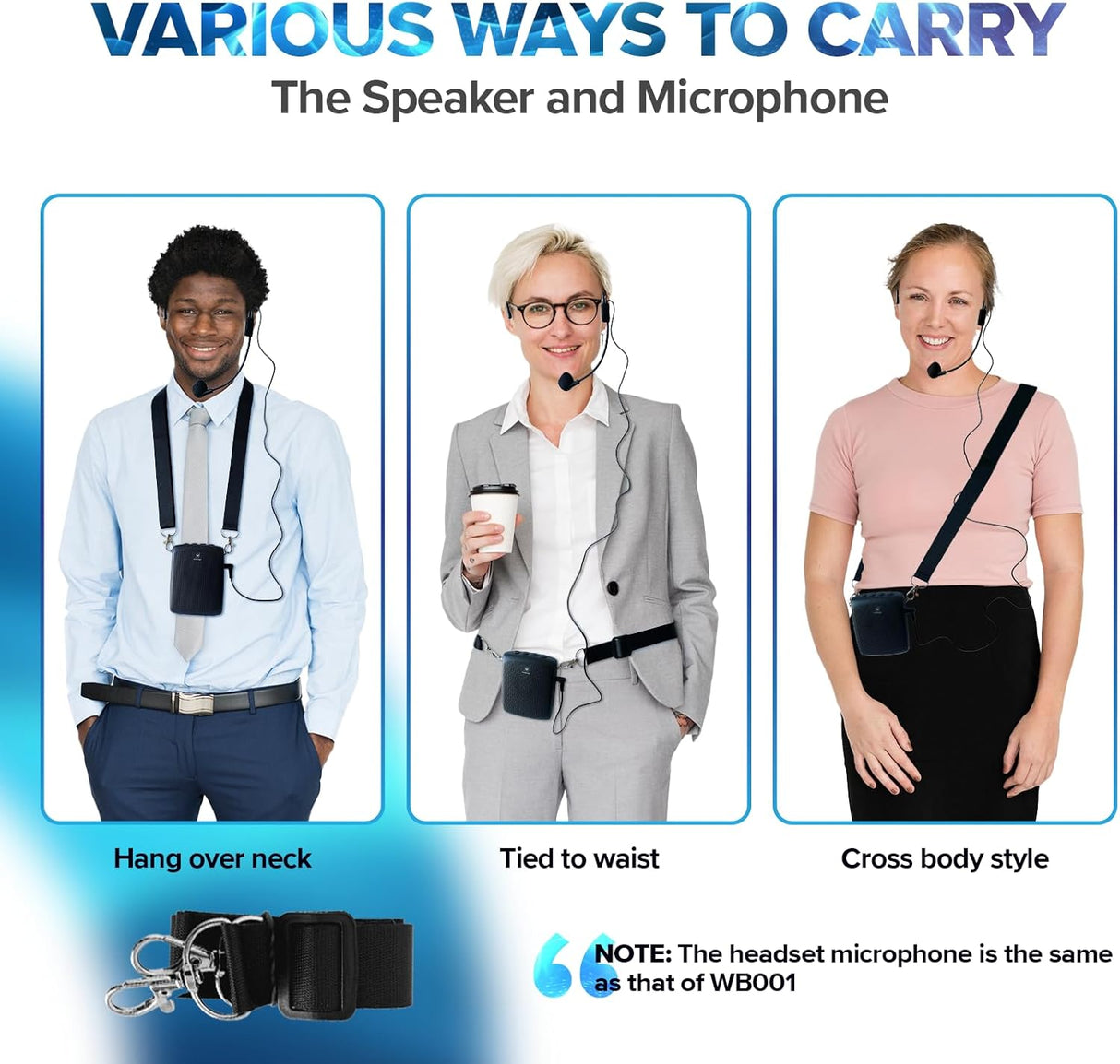 Amplificador de voz portátil con micrófono y altavoz Bluetooth