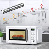 Microondas Retro COSTWAY 0.7 Cu.ft, 700W, 5 Potencias, LED