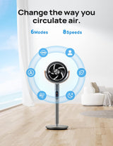 Ventilador Dreo de Pie, Oscilante, 8 Velocidades, Ajustable