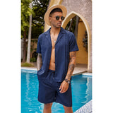 Conjunto deportivo corto de 2 piezas para hombre, informal