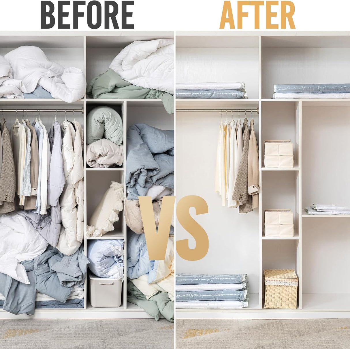 Bolsas de almacenamiento al vacío para ropa de cama y edredones