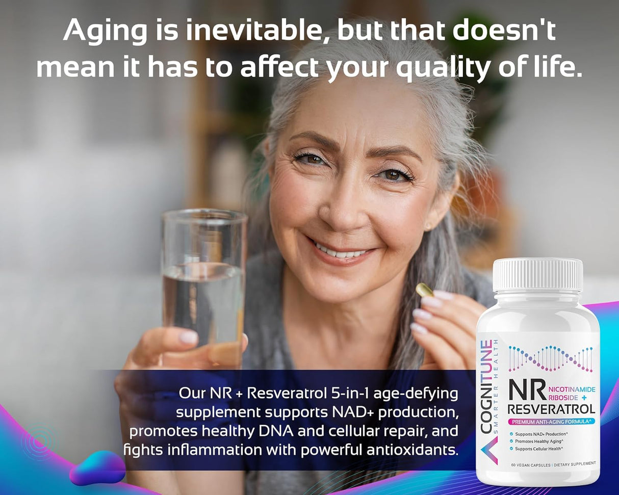Suplemento NMN + resveratrol potenciador de ADN y salud
