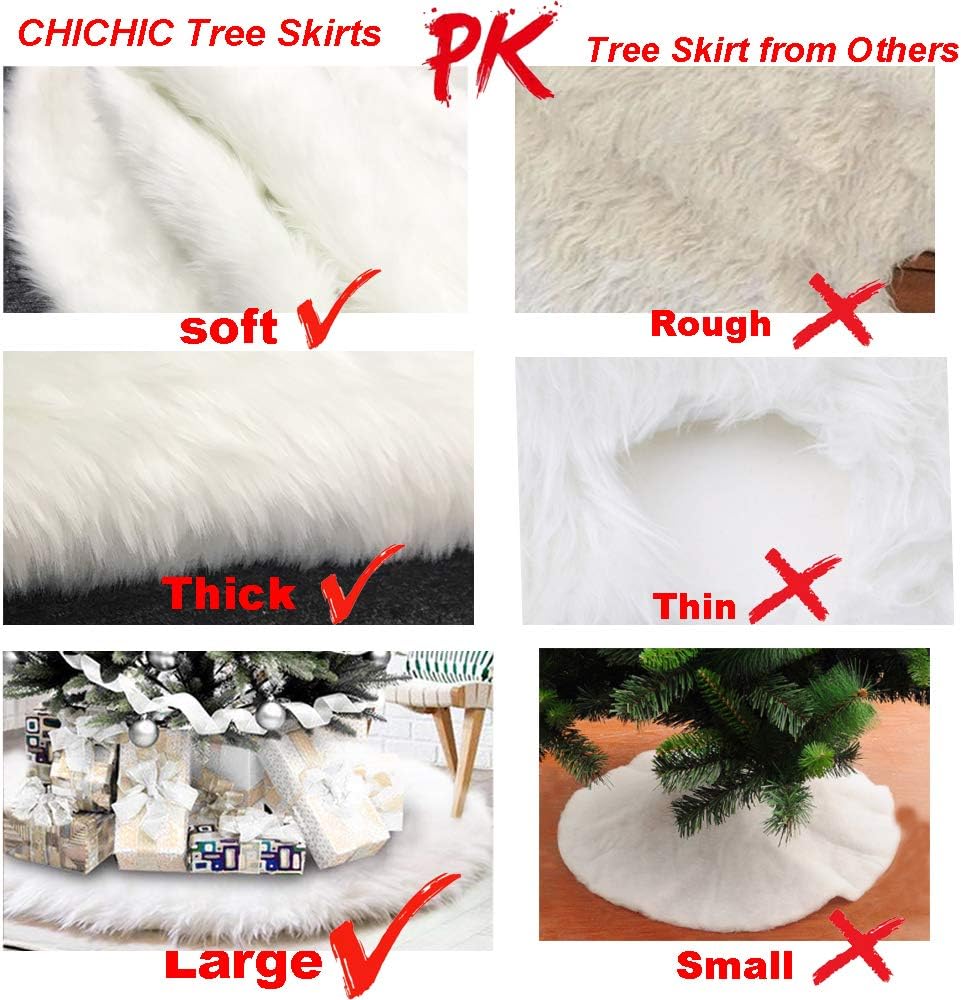Funda para árbol de Navidad CHICHIC, piel sintética, 48 pulgadas