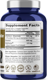 NusaPure Colina e Inositol 1000mg 200 cápsulas Vegetariano