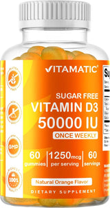 Suplemento de Vitamina D3 50,000 IU Vitamatic - 60 Gomas