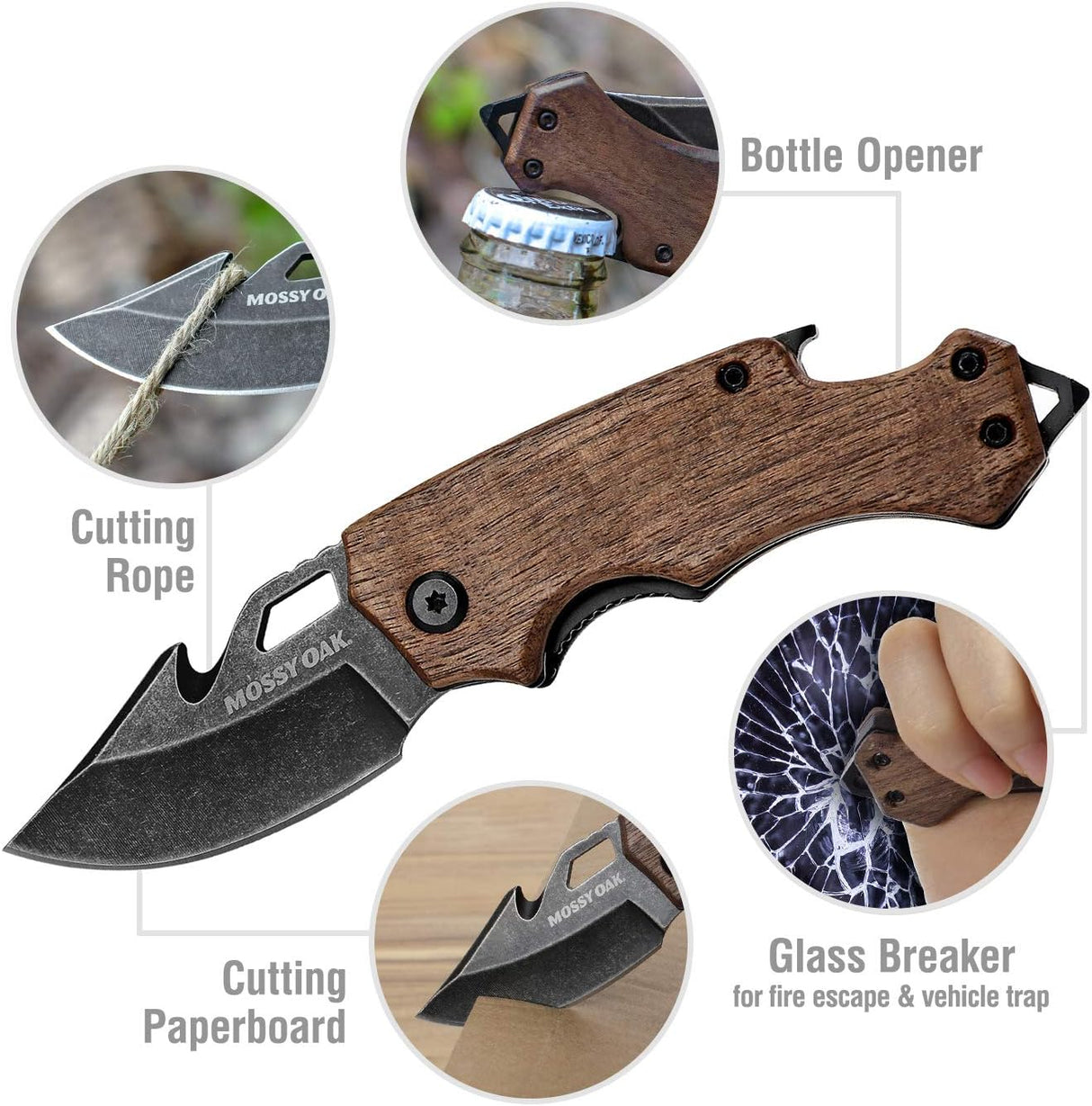 Mini Cuchillo Plegable Multiherramienta con Rompecristales