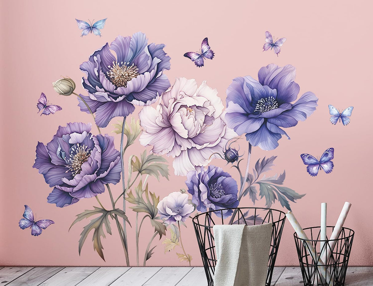 Stickers de Flores y Mariposas 3D - Decoración Infantil