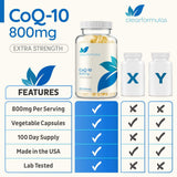 CoQ10 Puro 800mg Extra Fuerte 200 Cápsulas Vegetales Rápidas