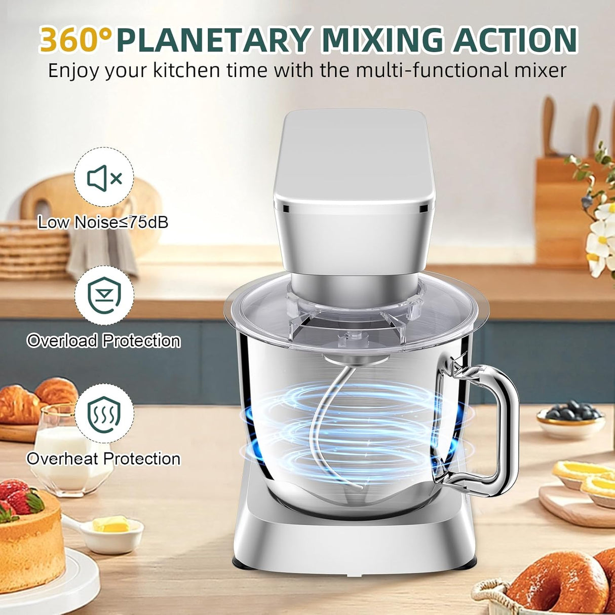 Batidora de pie 6QT, 10+P, acero inoxidable - Modelo 2023